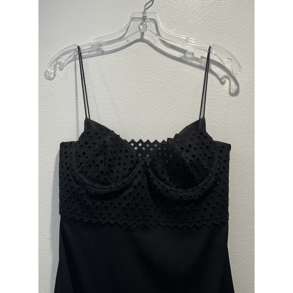Catherine Malandrino Size 10 Black Dress Underwire Bustier Silk Blend Cut Out - Picture 2 of 11